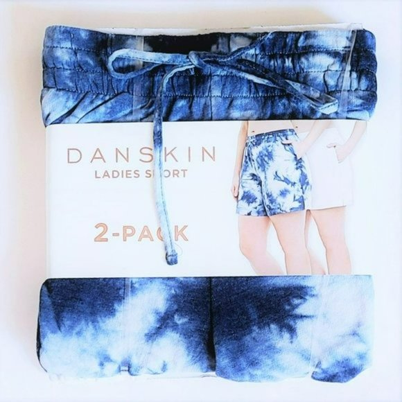 NWT Danskin 2-pack Tie Dye Soft Cotton French Terry Active Short - Picture 8 of 8